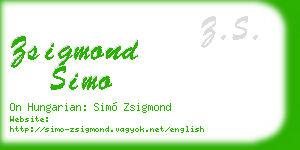 zsigmond simo business card